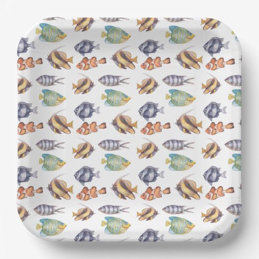 Fisch-Papierteller, Unterwasser-Geburtstagsfeier Pappteller (Vorderseite)