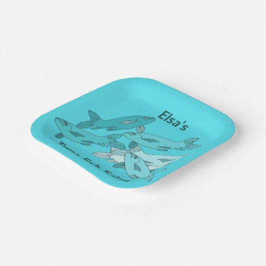 Fisch Pappteller (Gewinkelt)