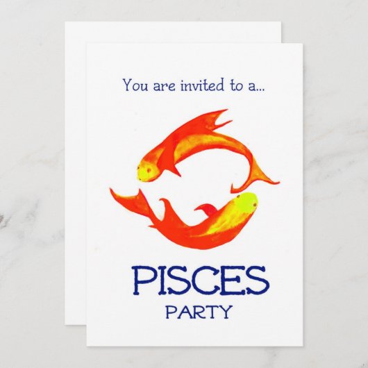 "Fisch" Party Einladung (Vorne/Hinten)