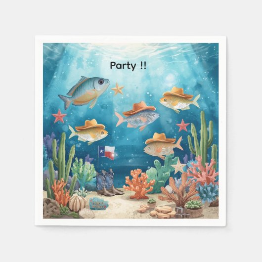 Fisch-Party-Texas-thematisierte Serviette (Vorderseite)
