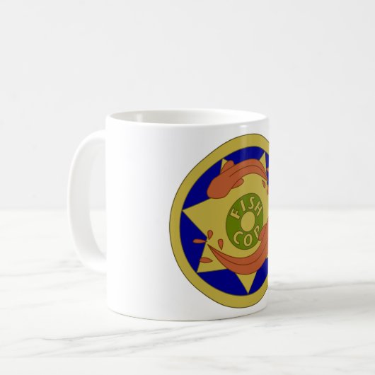 Fisch-Polizist-Tasse Kaffeetasse (Vorderseite Links)