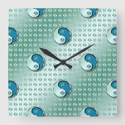 Fisch Quadratische Wanduhr (Vorderseite)
