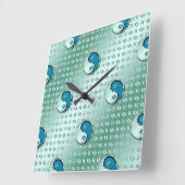 Fisch Quadratische Wanduhr (Winkel)