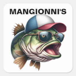 FISCH QUADRATISCHER AUFKLEBER