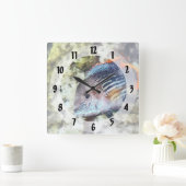 Fisch - Rainbowfish Quadratische Wanduhr (Zuhause)