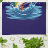 Fisch-Reelin' im Geschmack- Geschirrtuch (Gefaltet)