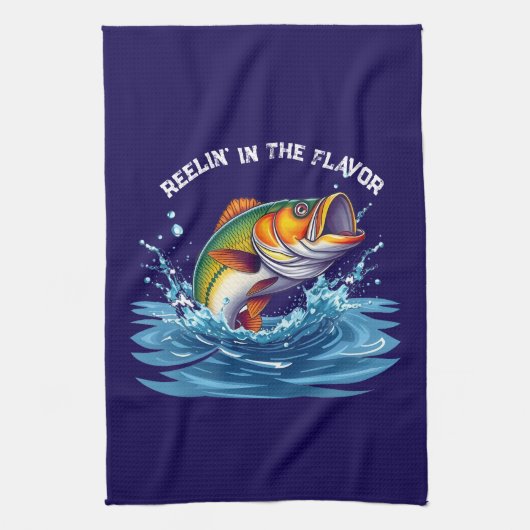Fisch-Reelin' im Geschmack- Geschirrtuch (Vertikal)