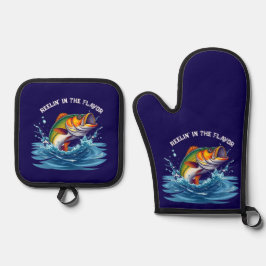 Fisch-Reelin' im Geschmack- Ofenhandschuh & Topflappen-Set