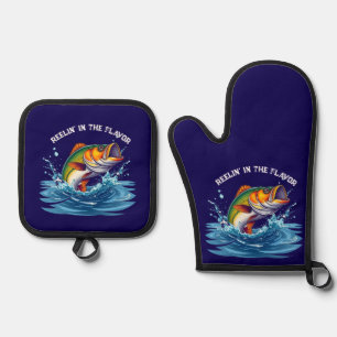 Fisch-Reelin' im Geschmack- Ofenhandschuh & Topflappen-Set