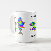 Fisch-Regenbogen-Fisch-Tierkreis-Gewohnheits-Tasse Kaffeetasse (Vorderseite Links)