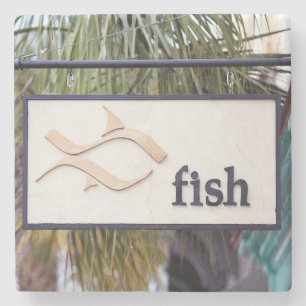 Fisch-Restaurant Charleston, Sc-Marmorsteinküste Steinuntersetzer