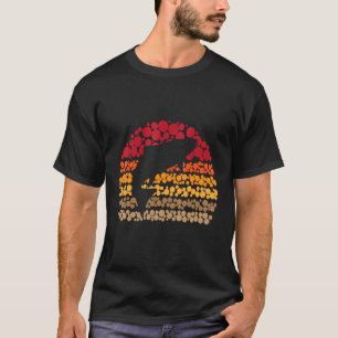 Fisch Retro-Punkte Vintage-Sonnenuntergang für Fis T-Shirt
