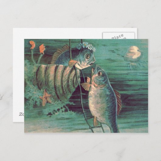 Fisch Romeo & Julia Quellyfish Starfish Postkarte (Vorne/Hinten)