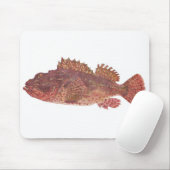 Fisch - Roter Rock Cod - Scorpaena cardinalis Mousepad (Mit Mouse)