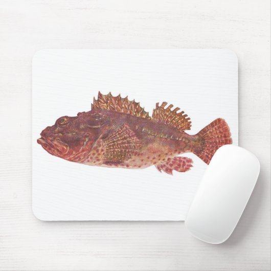 Fisch - Roter Rock Cod - Scorpaena cardinalis Mousepad (Mit Mouse)