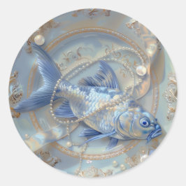 Fisch - runde Sticker für Schreibwaren