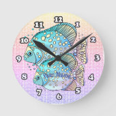 Fisch Runde Wanduhr (Vorderseite)