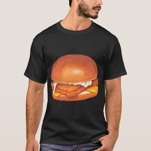 Fisch-Sandwich-Muster - Gelb T-Shirt (Vorderseite)