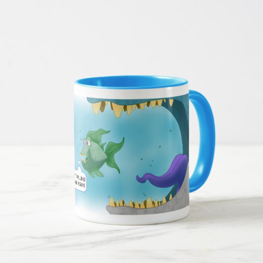 Fisch scherzt Wecker-Tasse Tasse (VorderseiteRechts)