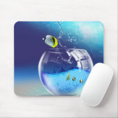 Fisch-Schüssel auf Meeresboden-Mausunterlage Mousepad (Mit Mouse)