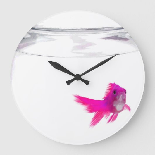 Fisch-Schüssel-Uhr Große Wanduhr (Vorderseite)