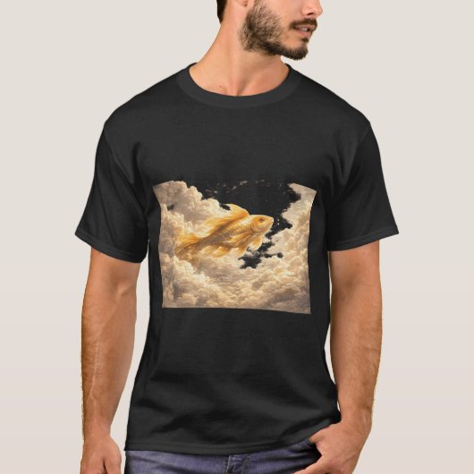 Fisch schwimmt durch Wolken T-Shirt (Vorderseite)