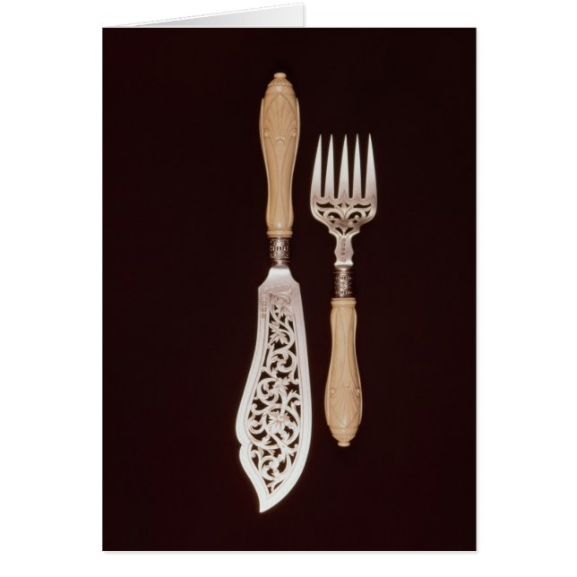 Fisch-Server mit geschnitzten Elfenbeingriffen (Vorne)