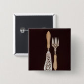 Fisch-Server mit geschnitzten Elfenbeingriffen Button (Vorne & Hinten)