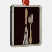 Fisch-Server mit geschnitzten Elfenbeingriffen Silbernes Ornament (Rechts)