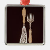 Fisch-Server mit geschnitzten Elfenbeingriffen Silbernes Ornament (Vorne)