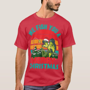 Fisch Sie frohe Weihnachten im Juli Fischen Santa  T-Shirt