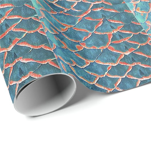 "Fisch-Skalen " Geschenkpapier (Rolleneckpunkt)