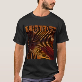 Fisch Skateboarding auf Orange Illusionen T-Shirt