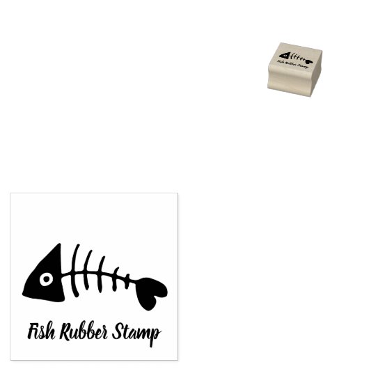 Fisch Skeleton mini Gummistempel (Stempel)