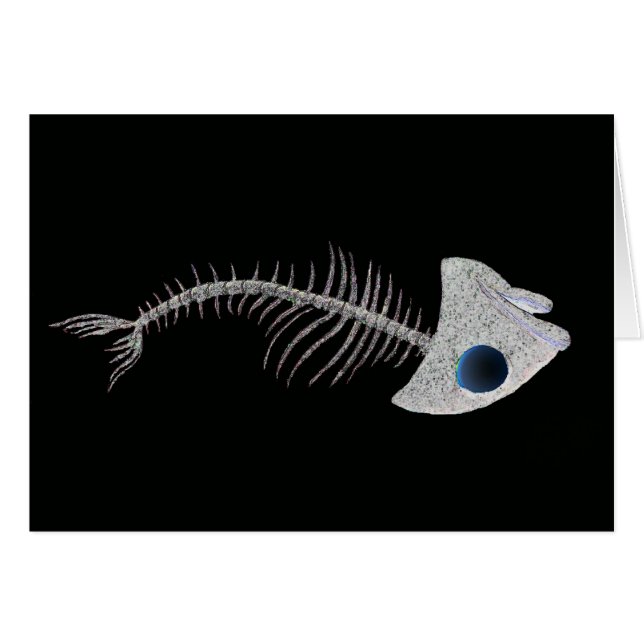 Fisch-Skelett auf Schwarzem (Vorderseite (Horizontal))