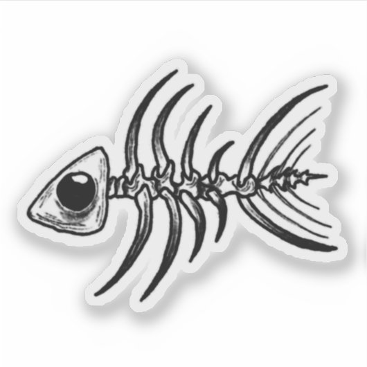 Fisch Skelly Aufkleber (Vorderseite)