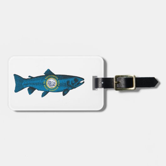 Fisch South Dakota Forelle Gepäckanhänger (Vorderseite horizontal)