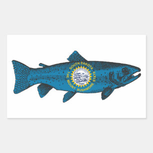 Fisch South Dakota Forelle Rechteckiger Aufkleber