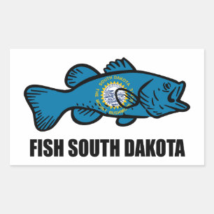 Fisch South Dakota Rechteckiger Aufkleber