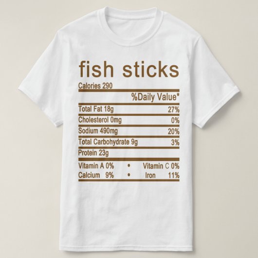 Fisch Sticks Nutrition Facts Label T-Shirt (Design vorne)