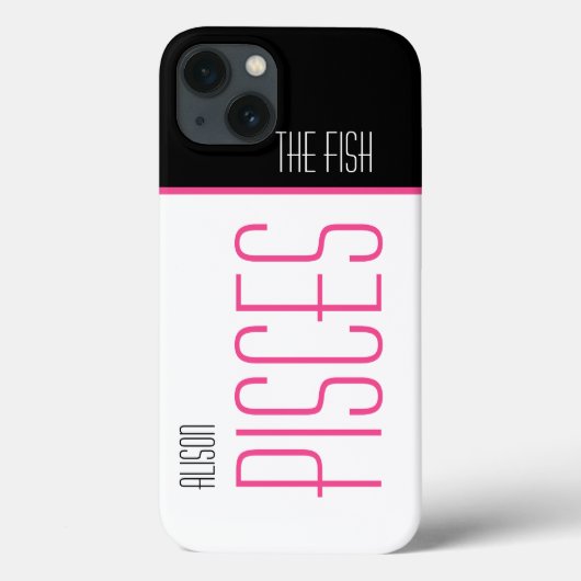 Fisch Stilvoller Name schwarz pink Case-Mate iPhone Hülle (Rückseite)