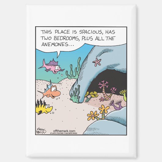 Fisch sucht Haus mit vielen Anemonen  Magnet (Vorderseite)