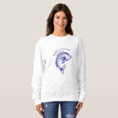 Fisch süchtig nach Summer-Blue Sweatshirt (Vorne ganz)