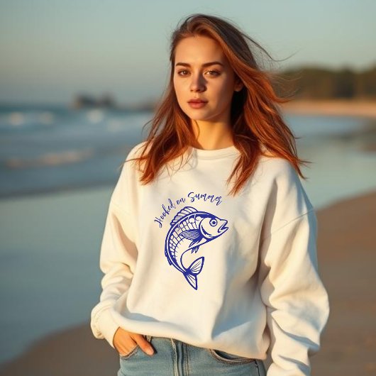 Fisch süchtig nach Summer-Blue Sweatshirt