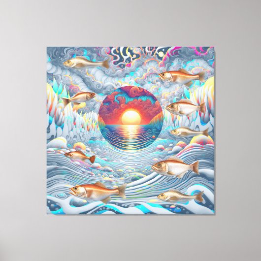 Fisch Sunset Leinwanddruck (Vorderseite)