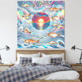 Fisch Sunset Leinwanddruck (Insitu (Schlafzimmer))