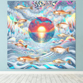 Fisch Sunset Leinwanddruck (Insitu (Holzboden))