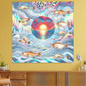 Fisch Sunset Leinwanddruck (Insitu (Wohnzimmer))