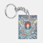 Fisch Sunset Schlüsselanhänger (Vorderseite links)