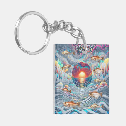 Fisch Sunset Schlüsselanhänger (Vorderseite links)